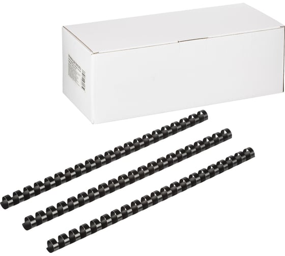 Изображение товара Пластиковые пружины для переплета ООО Комус  21 кольцо, 14 мм, черные, 100 шт. 1404278