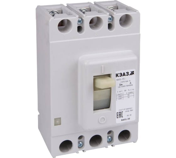 Изображение товара Автоматический выключатель КЭАЗ 3п ВА51-35М1-340010-100А-1250-690AC-УХЛ3 108310