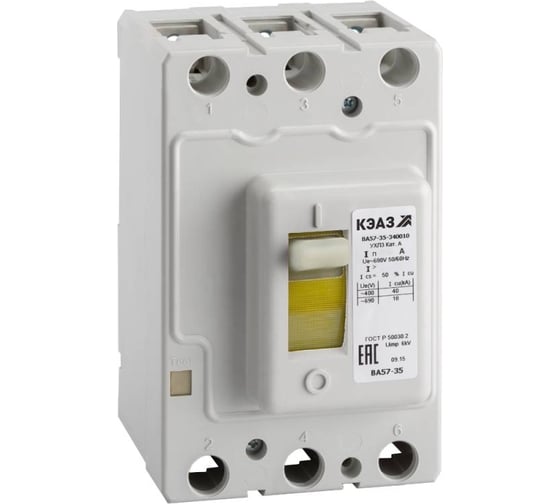 Изображение товара Автоматический выключатель КЭАЗ 100А 1250Im ВА57-35-340010 УХЛ3 690В AC 108575