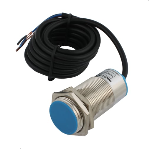 Изображение товара Индуктивный экранированный датчик INNOCONT M30x1,5, L=78 мм, зона срабатывания 10 мм, -25 +60 С, 12…24 VDC, IP65, выход: NPN NO, макс. ток 200 мА, кабель 2 м SL-30N10C