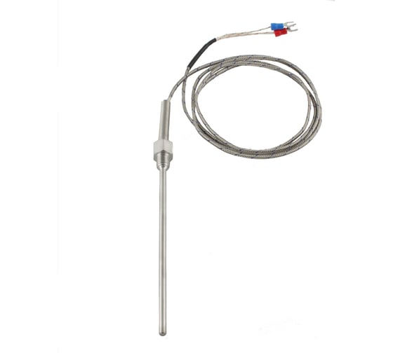 Изображение товара Датчик температуры с кабелем INNOCONT исполнение N, спай CA, раб. часть: диаметр 4,8мм длина 150мм, резьба М10x1,5, длина кабеля 1.5м TS-W-N-CA-4,8-150-1,5-M10x1,5