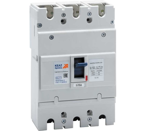 Изображение товара Автоматический выключатель КЭАЗ 125А 18кА OptiMat E250L125 УХЛ3 100009