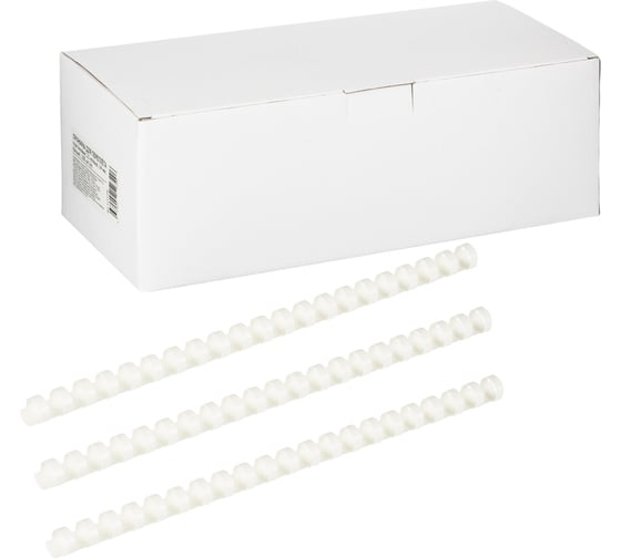 Изображение товара Пластиковые пружины для переплета ООО Комус  21 кольцо, 14 мм, белые, 100 шт. 1112706