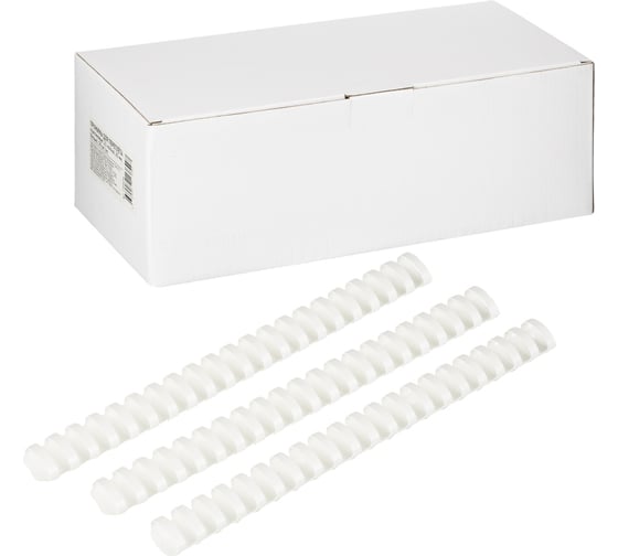 Изображение товара Пластиковые пружины для переплета ООО Комус  21 кольцо, 25 мм, белые, 50 шт. 1404291