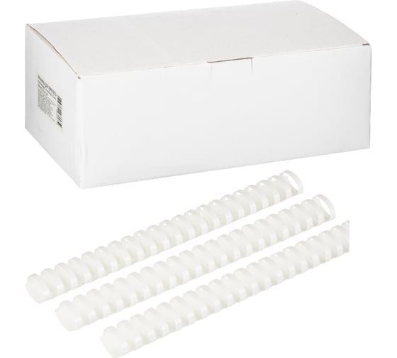 Изображение товара Пластиковые пружины для переплета ООО Комус  21 кольцо, 32 мм, белые, 50 шт. 1404293