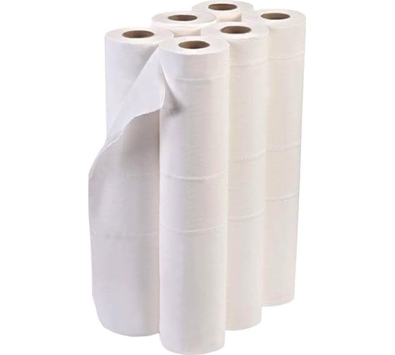 Изображение товара Бумажные простыни ООО Комус Jasmin 2 слоя, 50 м, белые, 6 рул/уп 1614157