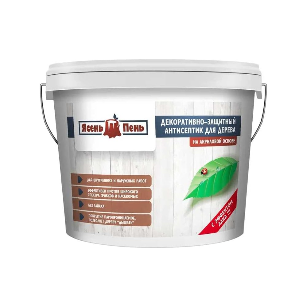 Изображение товара Декоративно-защитная пропитка Ясень Пень с эффектом лака 9 л