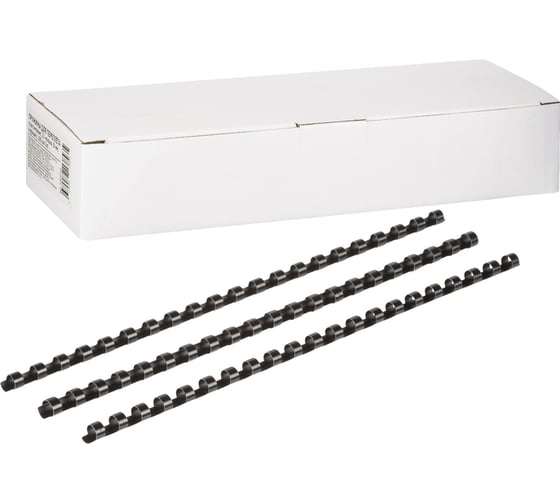 Изображение товара Пластиковые пружины для переплета ООО Комус 21 кольцо, 8 мм, черные, 100 шт. 1404275