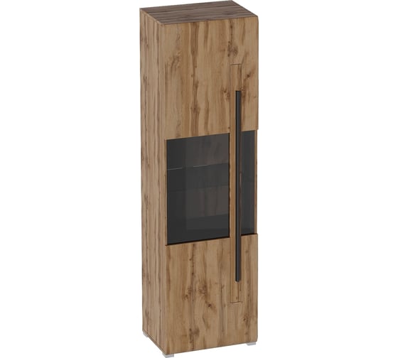 Изображение товара Шкаф-витрина Мебельград Ницца гостиная, 1 дверь, дуб вотан/дуб вотан 54009_1