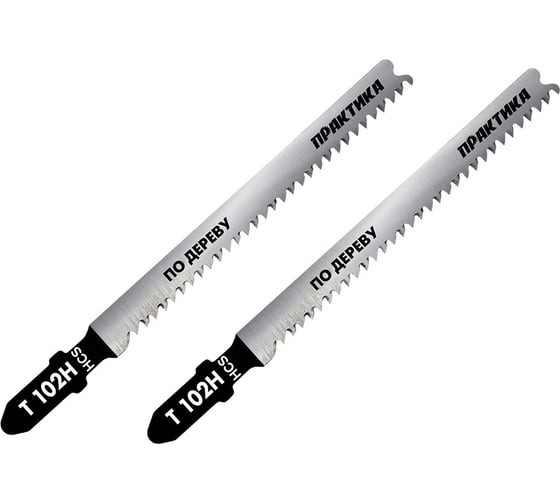 Изображение товара Пилки для лобзика по дереву T102H (100х75 мм) 2 шт. ПРАКТИКА 649-196
