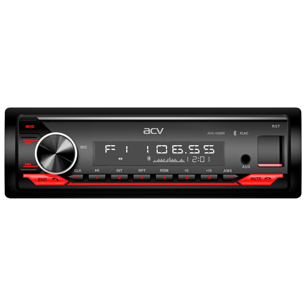 Изображение товара Магнитола ACV AVS-928BR 1DIN Bluetooth USB FM монохромный LCD
