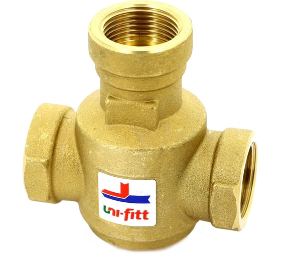 Изображение товара 3-ходовой термостатический клапан для напольных котлов Н 11/4, 60С Kvs 9, смешение боковое Uni-Fitt 359G6095