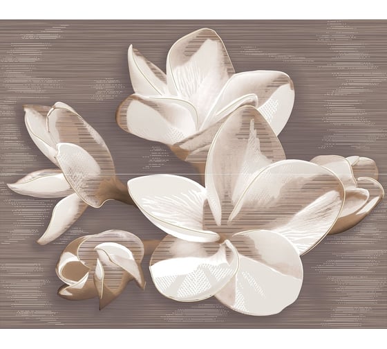 Изображение товара Панно Azori Ceramica amati plumeria alba, 50.5x40.2 см, комплект из 2 плиток 584192003