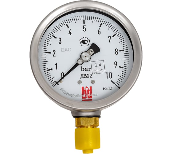 Изображение товара Манометр ДМ 2 100 Р (0-10) бар, кл.1.0, G1/2" BD 1152100009