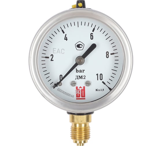 Изображение товара Манометр ДМ 2 063 Р (0-10) бар, кл.1.5, G1/4", DIN CASE BD 1152100023