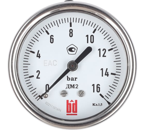 Изображение товара Манометр ДМ 2 063 Т (0-16) бар, кл.1.5, G1/4" DIN CASE BD 1152100028