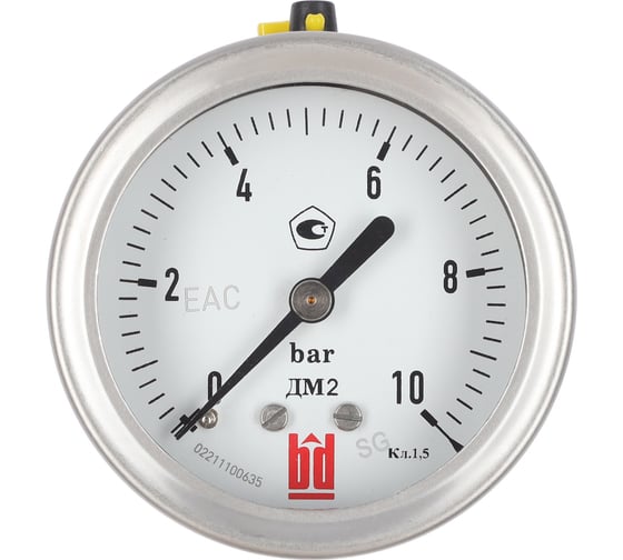 Изображение товара Манометр ДМ 2 063 ТС (0-10) бар, кл.1.5, G1/4" BD 1152100016