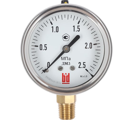 Изображение товара Манометр ДМ 2 063 Р (0-2.5) МПа, кл.1.5, М12x1.5 BD 1152100003