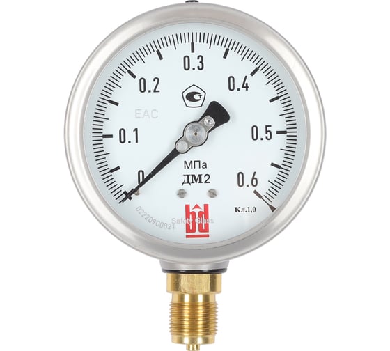 Изображение товара Манометр ДМ 2 100 Р (0-0.6) МПа, кл.1.0, М20x1.5 BD 1152100005