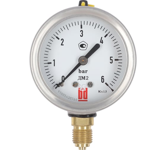 Изображение товара Манометр ДМ 2 063 Р (0-6) бар, кл.1.5, G1/4" DIN CASE BD 1152100026