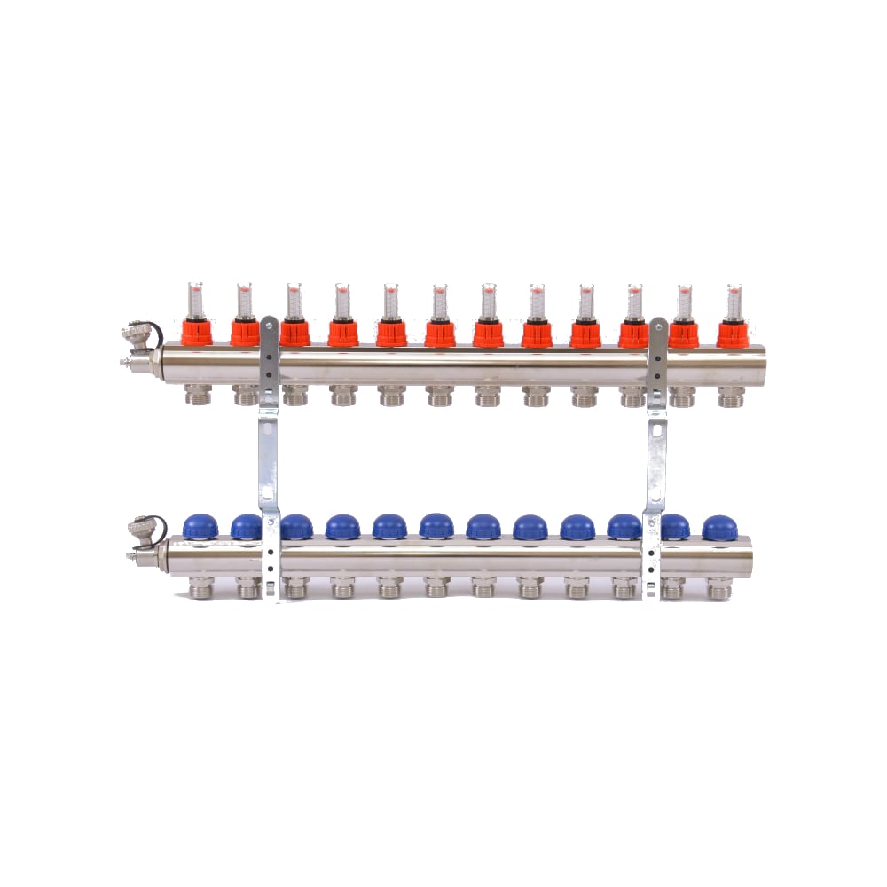 фото Коллекторная группа 1х3/4, 12 выходов, с расходомерами и термостатическими вентилями uni-fitt 440e4312