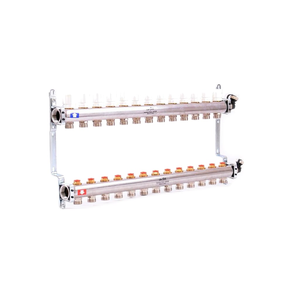 Изображение товара Коллекторная группа Uni-Fitt 1x3/4, 13 выходов, нерж. сталь, регулировочные вентели