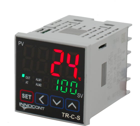 Изображение товара Температурный контроллер INNOCONT 2 дисплея, 4 разряда, 48x48x60 мм, 2 аварийных выхода, 110-220VAC, выход: 4-20 мА + твердотельное реле TR-C-S