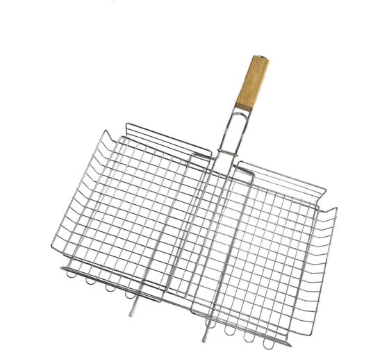 Изображение товара Решетка для гриля на мангал Бацькина баня для овощей, сыра, мяса, рыбы, грибов, глубокая, 42x28 см 50613-ВИ