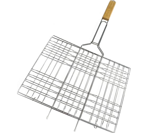 Изображение товара Решетка для гриля на мангал Бацькина баня для овощей, сыра, мяса, рыбы, грибов, плоская, 35x25 см 50612-ВИ