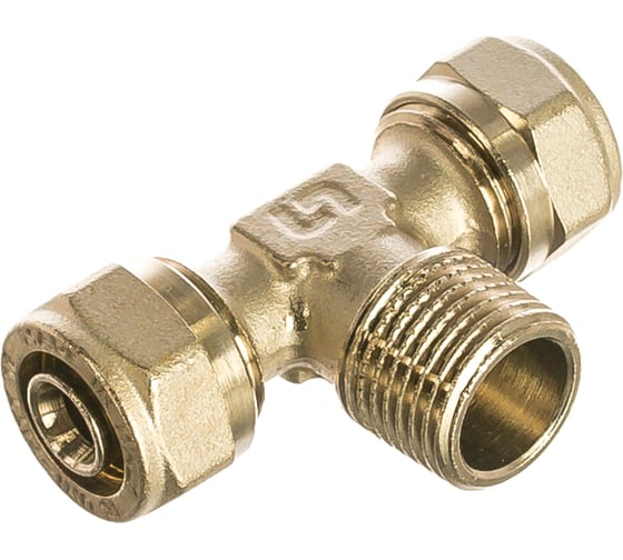 Изображение товара Тройник обж-Н-обж 16х1/2x16 никелированный Uni-Fitt 668N6260