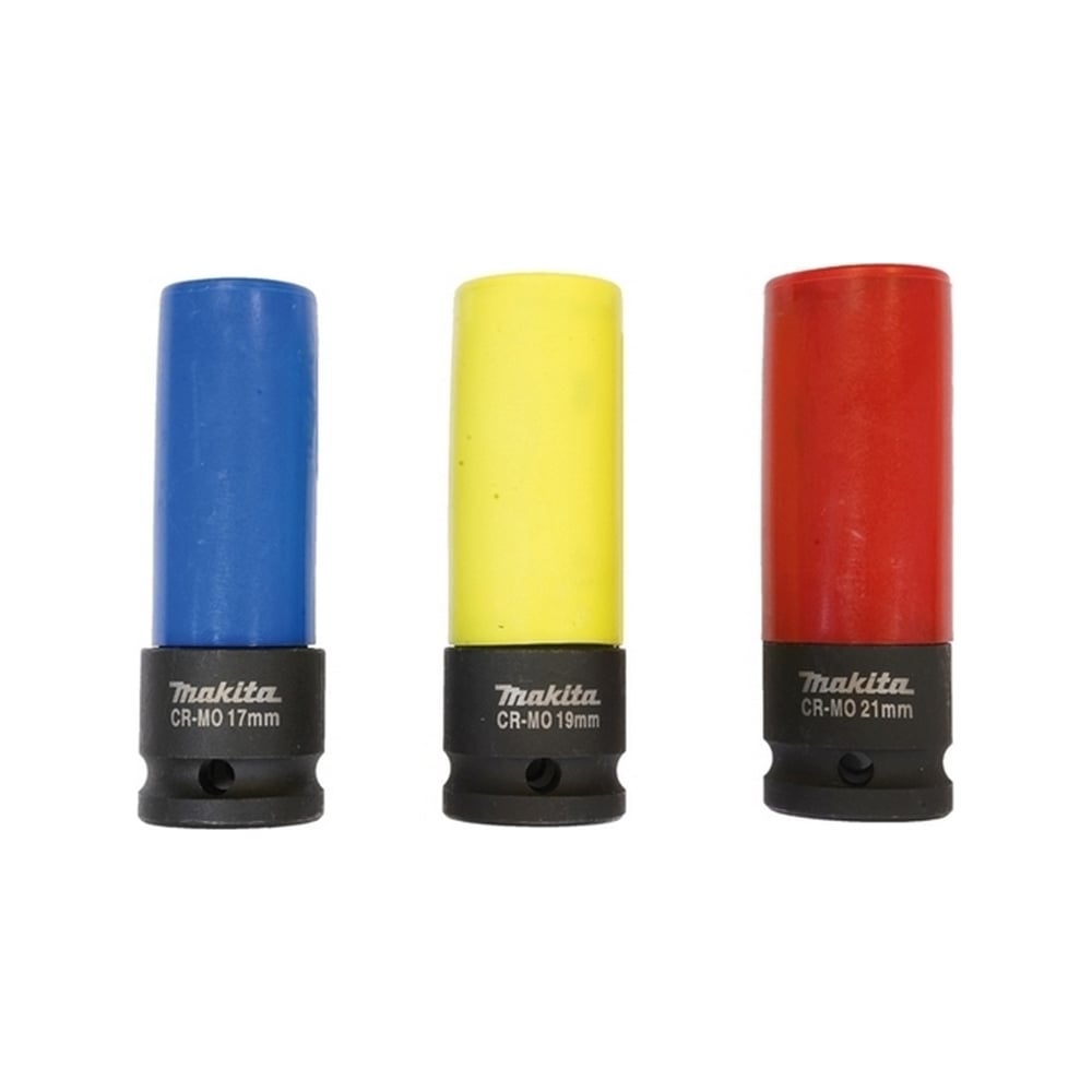 Изображение товара Набор ударных торцовых головок 3 шт 17 19 21 мм 1/2 дюйма Makita E-12354