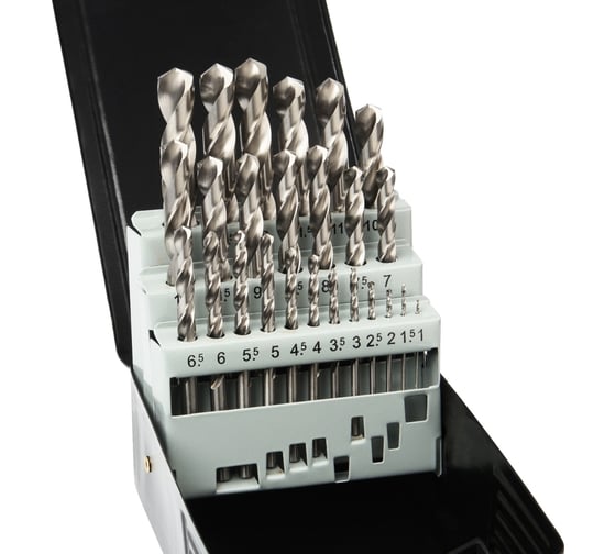 Изображение товара Набор сверл по металлу HSS-G 25 шт, 1-13 мм x 0.5 мм, DIN 338, шлифованные D.BOR D-TD-338-HSS-MS1-25