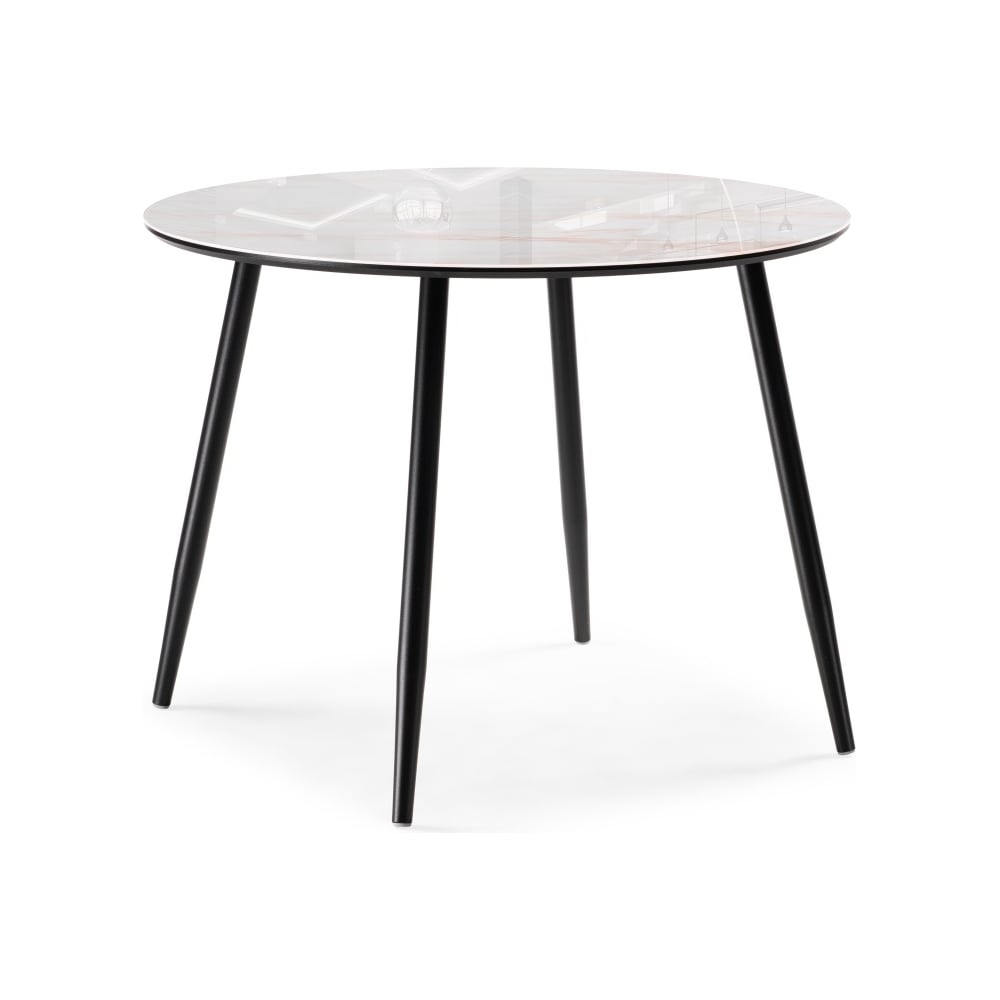 Стеклянный стол Woodville, цвет леонардо/черный 474319 анселм - фото 1