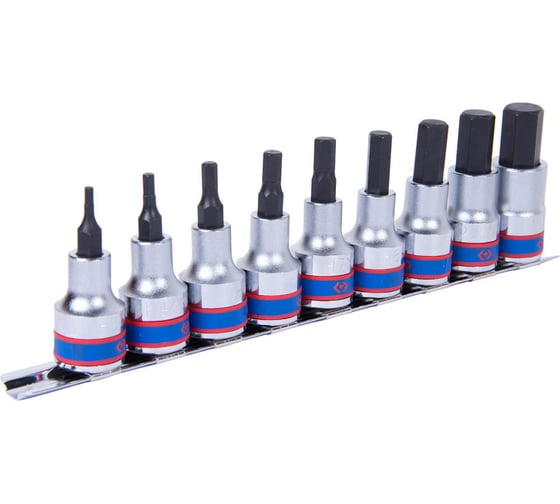 Изображение товара Набор торцевых насадок (HEX 3-14; 1/2"; 60 мм) 9 шт. KING TONY 4110PR10