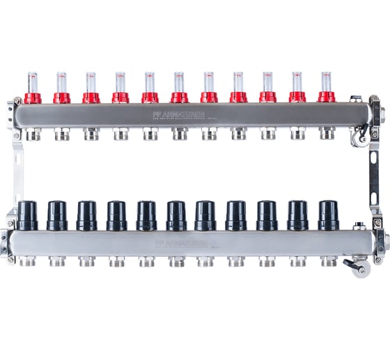 Изображение товара Коллекторная группа PROFACTOR нержавеющая сталь, с расходомерами руч/воздухотвод 1х11 вых 3/4 ЕК PF MB 806.11