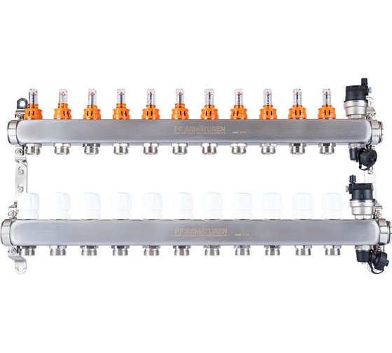 Изображение товара Коллекторная группа PROFACTOR нержавеющая сталь, с расходомерами авто/воздухотвод 1х11 вых 3/4 ЕК PF MB 807.11