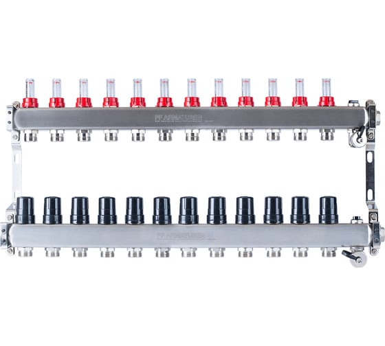 Изображение товара Коллекторная группа PROFACTOR нержавеющая сталь, с расходомерами руч/воздухотвод 1х12 вых 3/4 ЕК PF MB 806.12