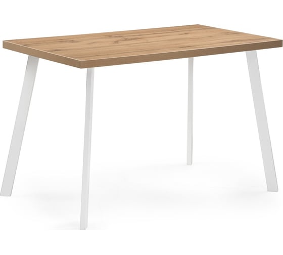 Изображение товара Деревянный стол Woodville тринити лофт 120 25 мм, дуб вотан/матовый белый 489654