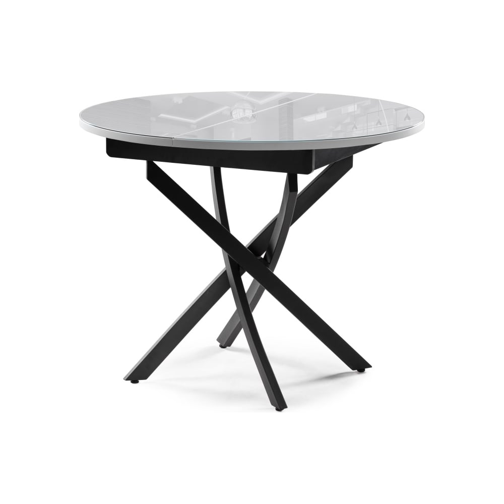 Стеклянный стол Woodville, цвет белый/черный 504213 лауриц - фото 1