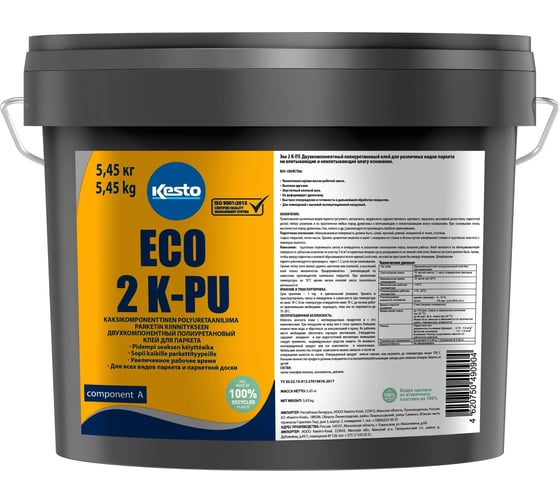 Изображение товара Полиуретановый 2-х компонентный клей для паркета Kesto Eco 2 k-pu 5.45 кг 81189