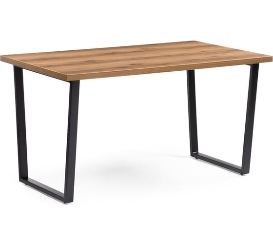 Изображение товара Деревянный стол Woodville лота лофт 140 25 мм, дуб делано темный/матовый черный 489640