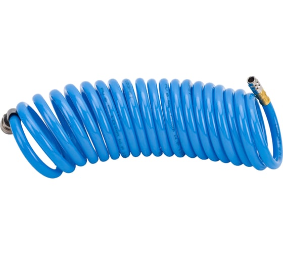 Изображение товара Шланг спиральный с фитингами рапид (5 м; 6x10 мм, 15 бар, полиуретан) FUBAG 8641908