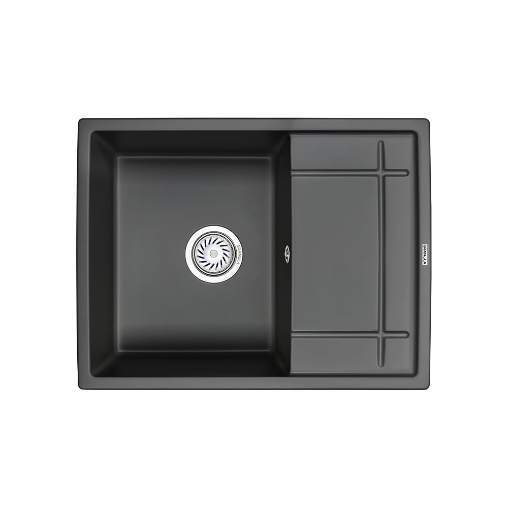 Изображение товара Кухонная мойка GRANULA GR-6501 ТУРМАЛИН кварц врезная прямоугольная матовая черная
