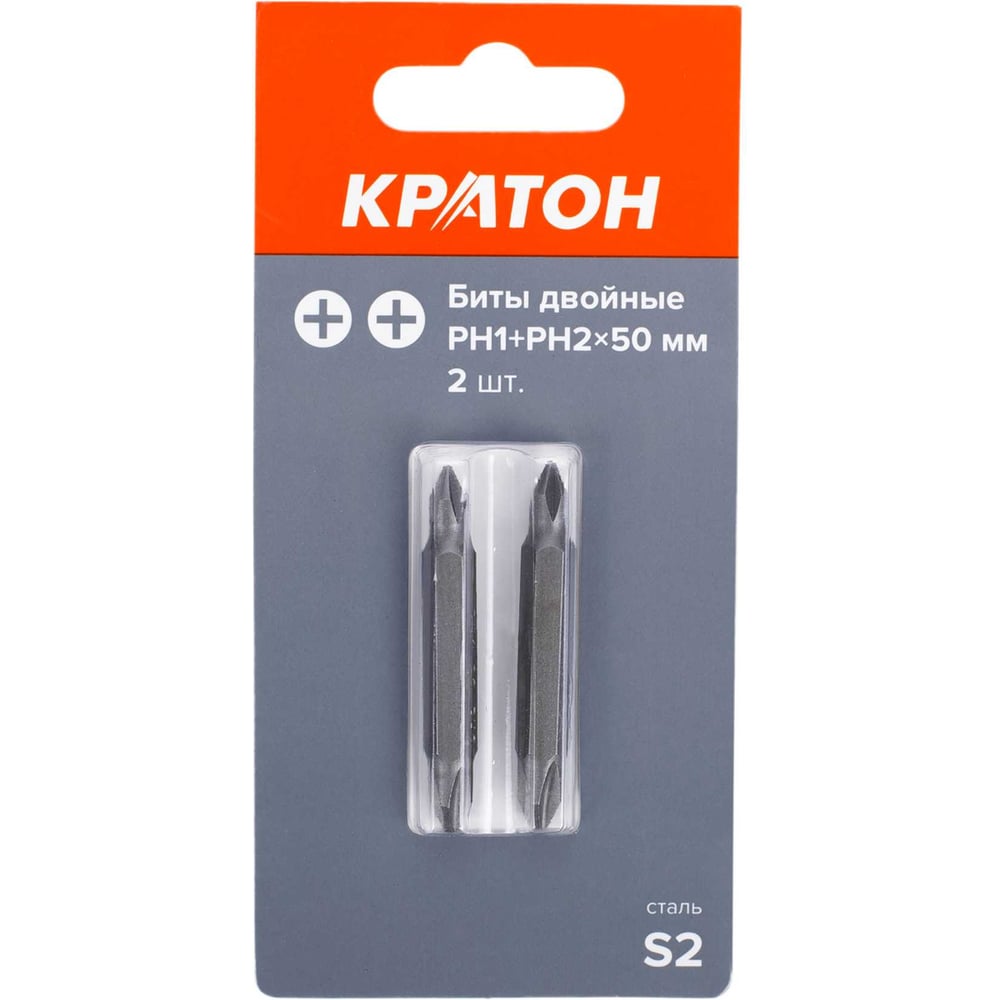 Изображение товара Двусторонняя битка Кратон PH1+PH2 50 мм для аккумуляторных отверток