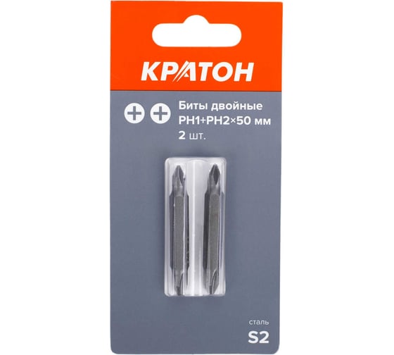 Изображение товара Бит двойной Кратон PH1+PH2 50 мм S2 1 12 02 048