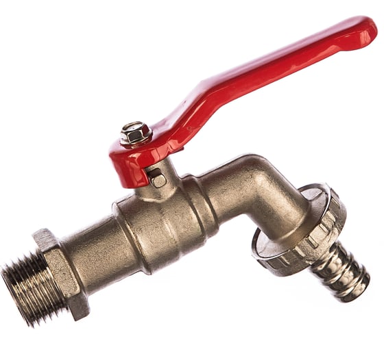 Изображение товара Водоразборный шаровой кран 1/2 латунь, никель QUATTRO ELEMENTI 246-425