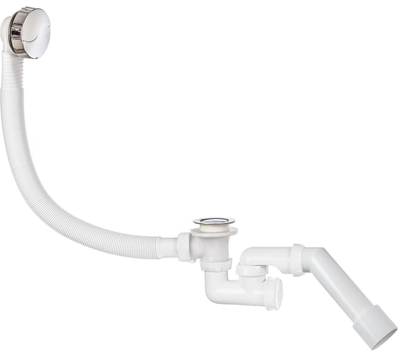 Изображение товара Слив-перелив Wirquin c регулируемым сифоном, полуавтомат, вентиль, ABS, хром, клапан SP5603 30975103