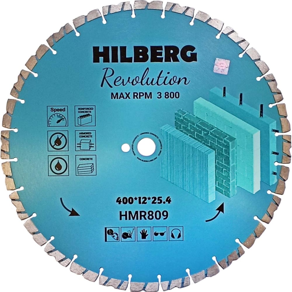 Отрезной диск алмазный Hilberg диск алмазный по бетону hilberg 350x25 4x3 2 мм мм сегментный сухой рез