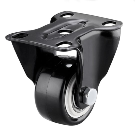 Изображение товара Неповоротное колесо Brante 50 мм, на площадке, черный, пвх, с двухрядным шариковым подшипником 104256