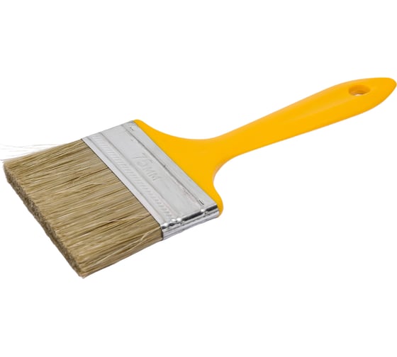 Изображение товара Плоская кисть Korvus хобби 0103530 смешанная щетина, пластиковая рукоятка, 75 мм Лк-00014242